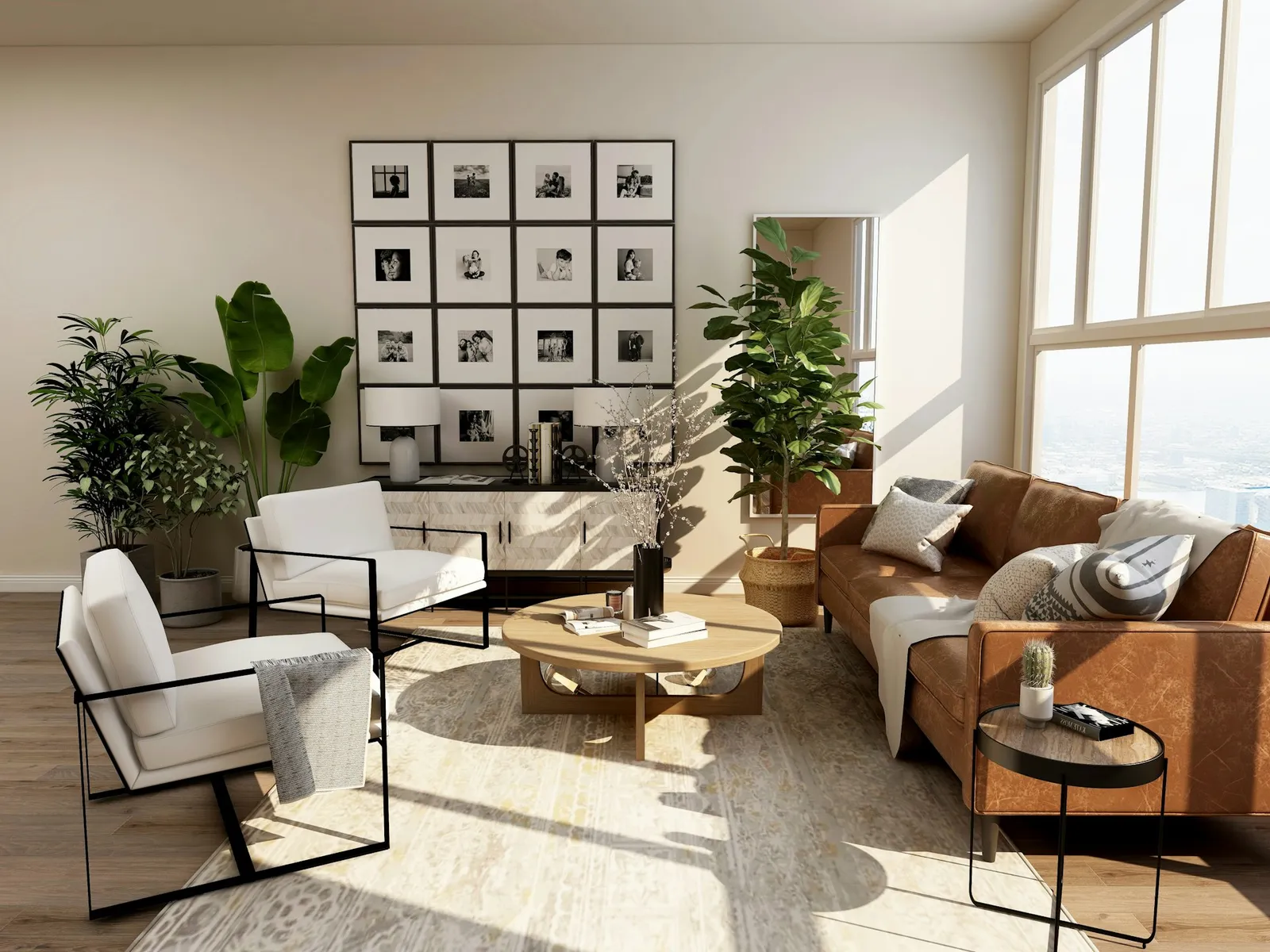 Completed open-plan living room in a ground-floor extension with matched floor levels to the original house